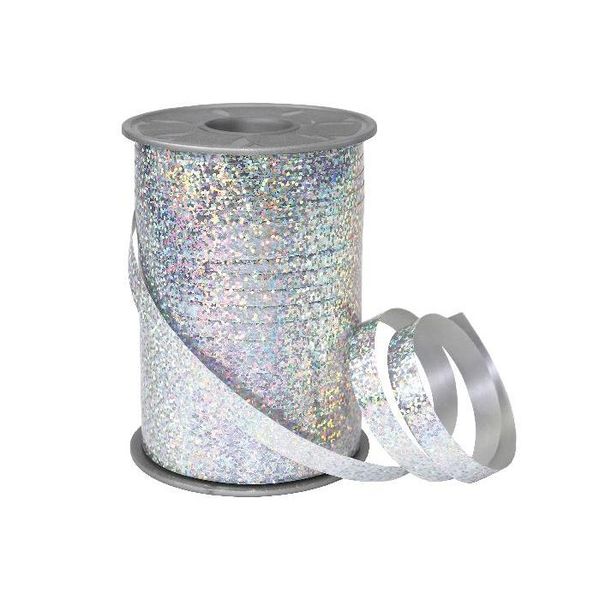 PrÄSent 1979-631 PrÄSent Geschenkband Holly Holographic Silber 10 Mm X 200 M-image