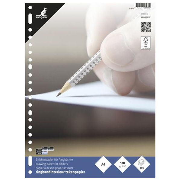Kangaro K-56013 Kangaro Ringbucheinlagen, 220 X 297 Mm, Blanko, 50 Blatt-image