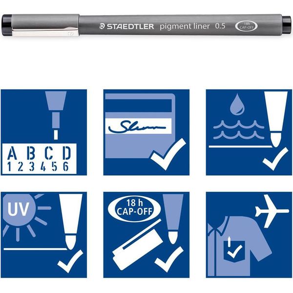 Staedtler Pigment Liner 308 05-6 Penna Singola Viola Larghezza Linea Circa 0,5 Mm-image