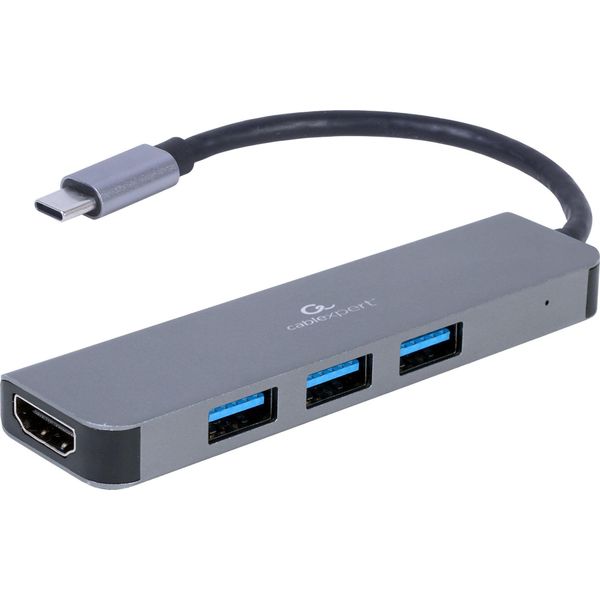 Gembird A-CM-COMBO2-01 Gembird 3-Port Usb Typ-C 2-In-1 Kombi Adapter (Hub+Hdmi)-image