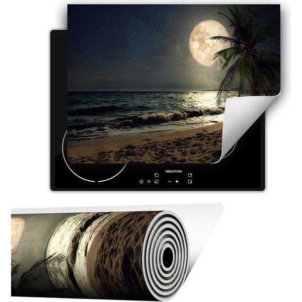 Copripiastra Per Fornelli Copripiastra Per Piano Cottura In Ceramica 80X52 Cm Tappetino Antiscivolo Roll-Up, Sea Night-image