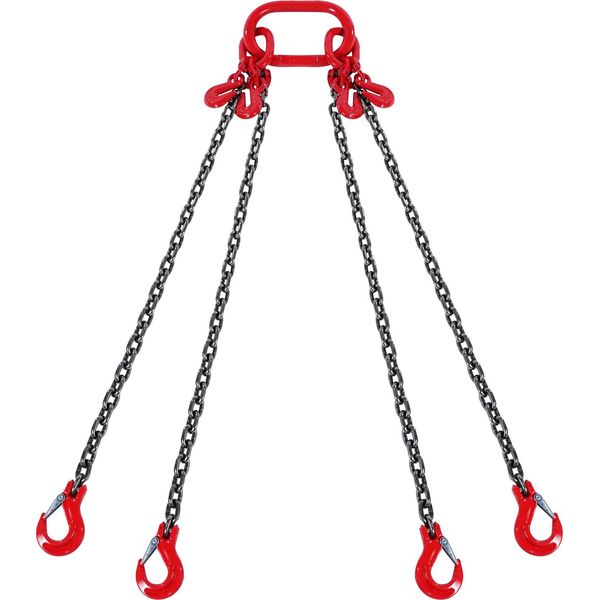 Imbracatura A Catena Vevor, Catene Di Sollevamento Da 5/16 Di Pollice X 10 Piedi Con Ganci, Paranchi A Catena Motorizzati G80, Catene Di Sollevamento Da 11000 Libbre/5 Tonnellate Per Paranchi Motorizzati, Catena Di Sollevamento Motorizzata Con Ganci Di Presa A 4 Gambe E Regolatori-image