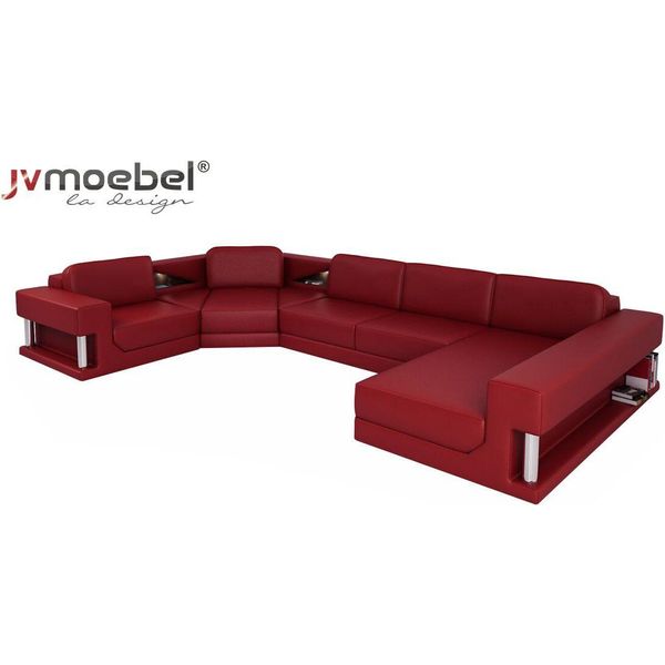 Divano A U Divano Imbottitura Divano Zona Giorno Design Divano Angolare Pelle Imbottitura Nuovo-image