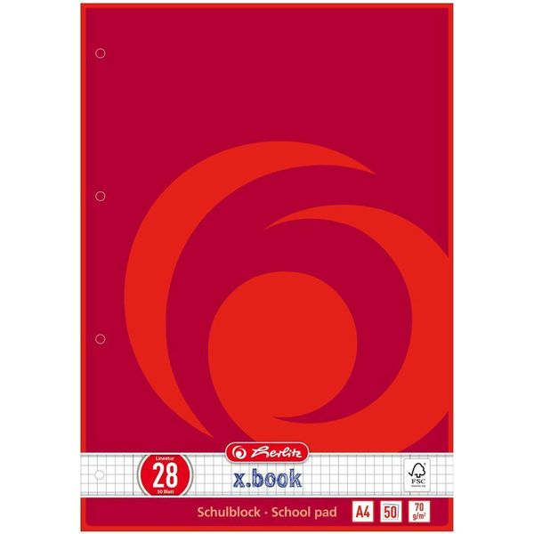 Quaderno Scuola Herlitz X.Book, Din A4, Rigato 28 / A Scacchiera-image