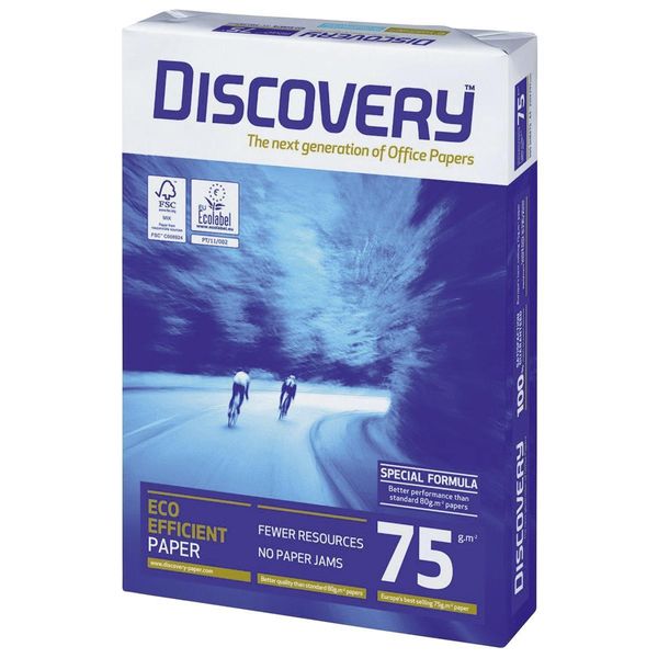 Discovery 83427B75B Carta Per Copie A3 Senza Legno 75 G/M² Bianco 500 Fogli-image
