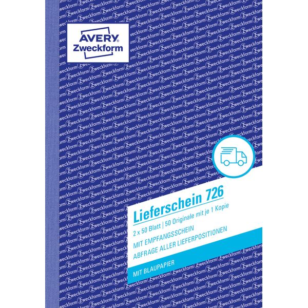 Avery Zweckform® 726 726 Bolle Di Consegna Con Ricevuta, Din A5, Con Ricevuta, 2 X 50 Fogli, Bianco, Rosa-image
