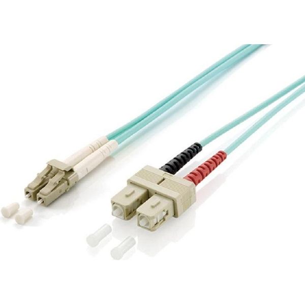 Equip 255313 Equip Cavo Patch In Fibra Ottica LC->SC 3,00M Multimodale Duplex OM3 Turq Polybag-image