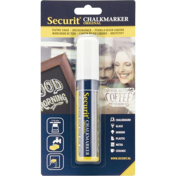 Securit BL-SMA720-WT Marcatore A Gesso Securit Original Large, Bianco, Confezione Blister Da 1 Pz-image