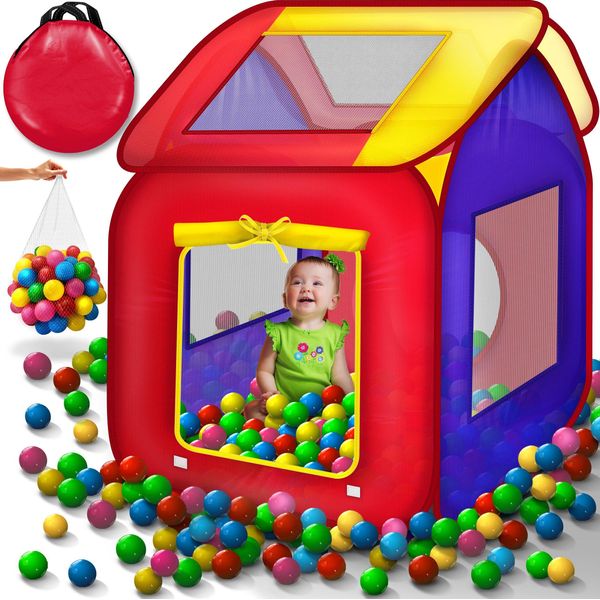 Kiduku® Tenda Da Gioco + 200 Palline + Borsa Tenda Per Bambini Piscina Di Palline Casa Da Gioco Per Bambini-image