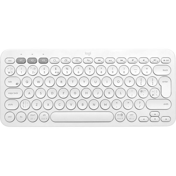 Logitech Multi-Device K380 - Tastatur - Kabellos - Bluetooth 3.0 - Deutsch - Off-White-image