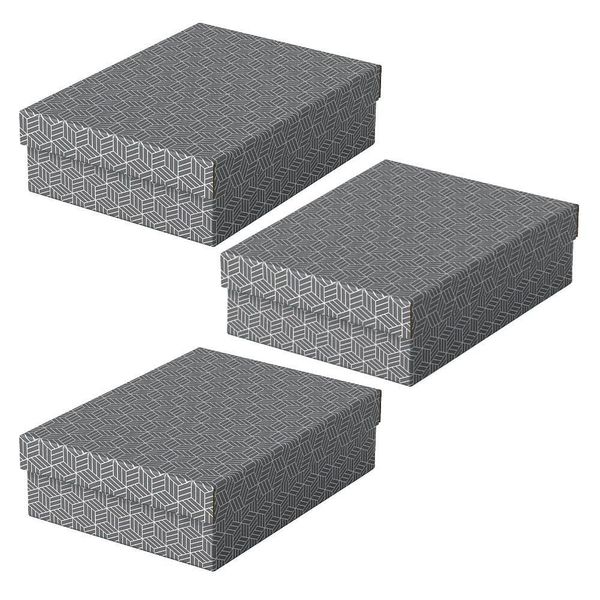 Esselte 628285 3Er Home Aufbewahrungsboxen 8,0 L Grau 26,5 X 36,0 X 10,0 Cm-image