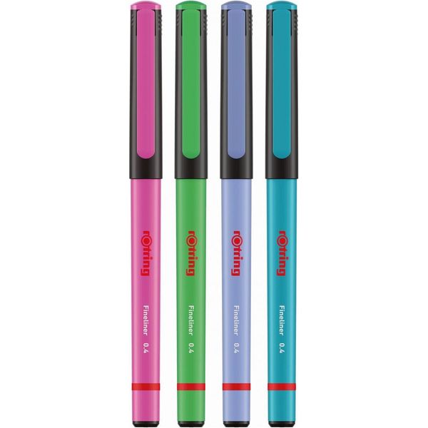 Rotring Fineliner In Fibra Fine 0,4 Mm Colori Divertenti Confezione Blister Da 4 Pz-image