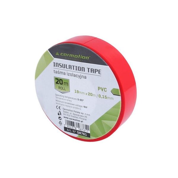 Nastro Isolante In Pvc 0,15 Mm X 19 Mm X 20 M, Rosso, 1 Pz.-image