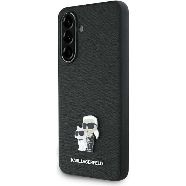Custodia Karl Lagerfeld Saffiano Con Logo K&C In Metallo Per Samsung Galaxy A56 Czarny-image
