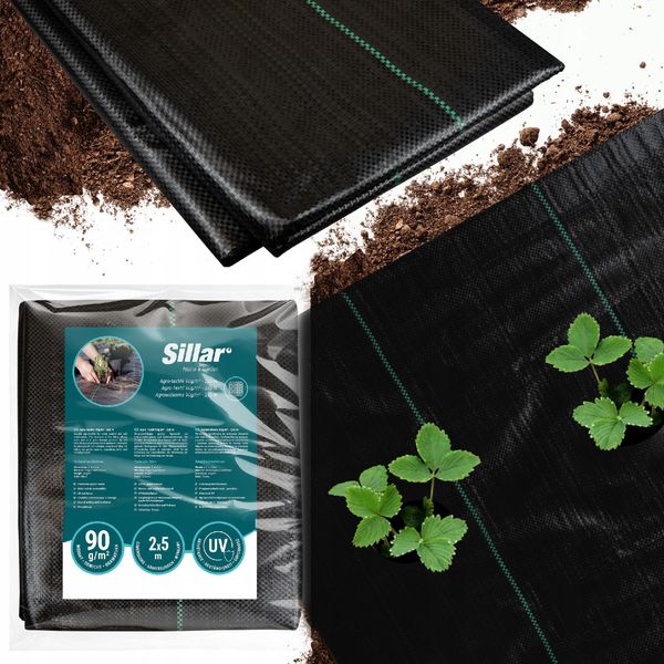 Stuoia Spessa Del Giardino Di Uv Del Nero Di Sillar Del Tessuto Dell'agro 90G/M2 2X5M-image