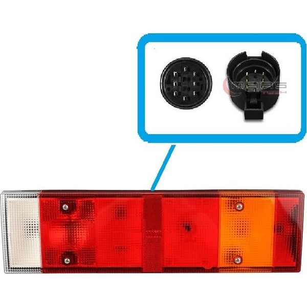 Luce Freno Posteriore Destra Iveco Eurocargo Eurotech Stralis Eurotrakker, Oe 1522232, 99461929, 99463242, 99463245, Con Spina Posteriore-image