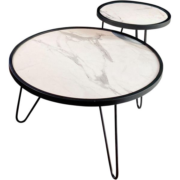 Couchtisch Gutmann Factory, Weiß (Weiß, Schwarz), B:70Cm H:40Cm T:70Cm, Tische, Couchtisch-image