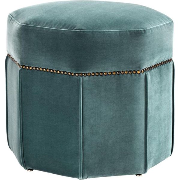 Sgabello Casa Padrino Turchese Scuro / Ottone Antico 46 X 46 X H. 44 Cm - Sgabello-image