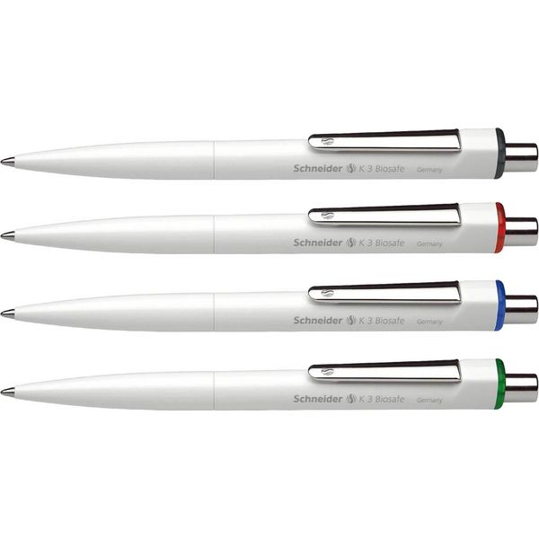 Schneider Schneider Kugelschreiber K3 Biosafe Weiß Schreibfarbe GrüN, 10 St.-image