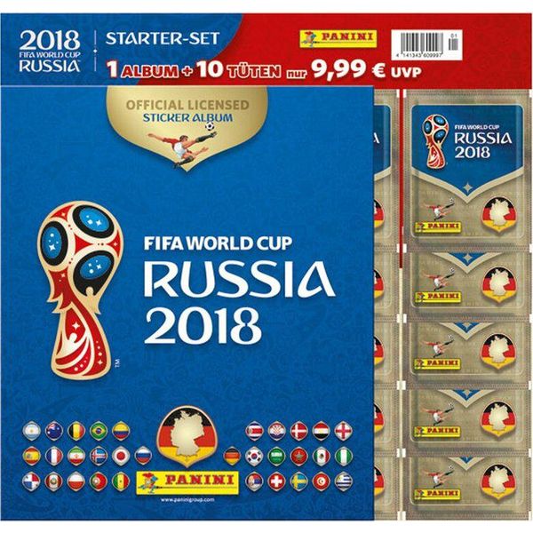 Panini Wm Russia 2018 - Figurine - Starter Set 1 - 1 Album + 10 Bustine - Spedito Ora-image