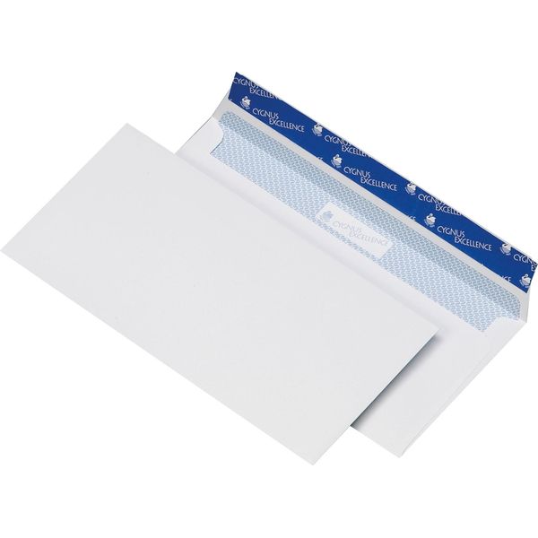 Cygnus Excellence 30005389 Busta 114X229 Mm, Adesiva, Bianca, Offset 100G, 500 Pezzi-image