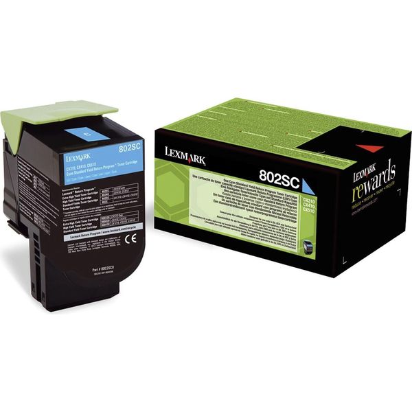 Lexmark 802SC Cartuccia Toner 1 Pz Originale Ciano-image