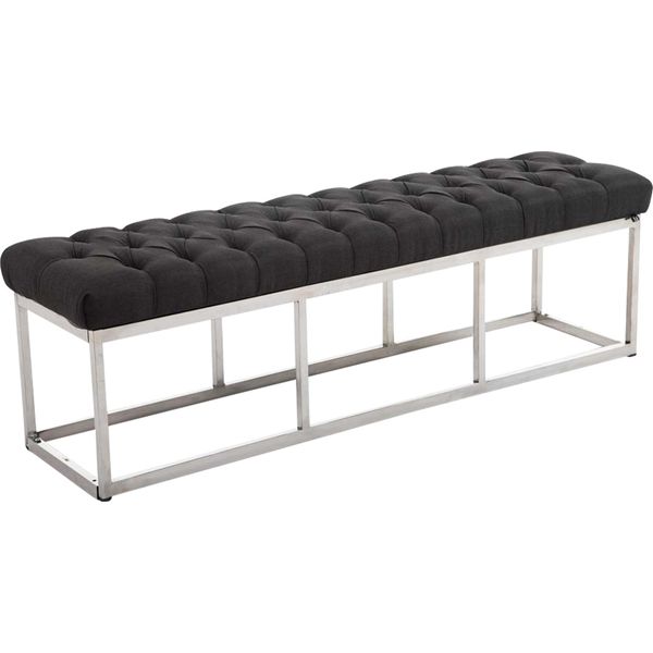 Clp Panca Amun In Tessuto Con Struttura In Acciaio Inox, Grigio Scuro 150 Cm-image