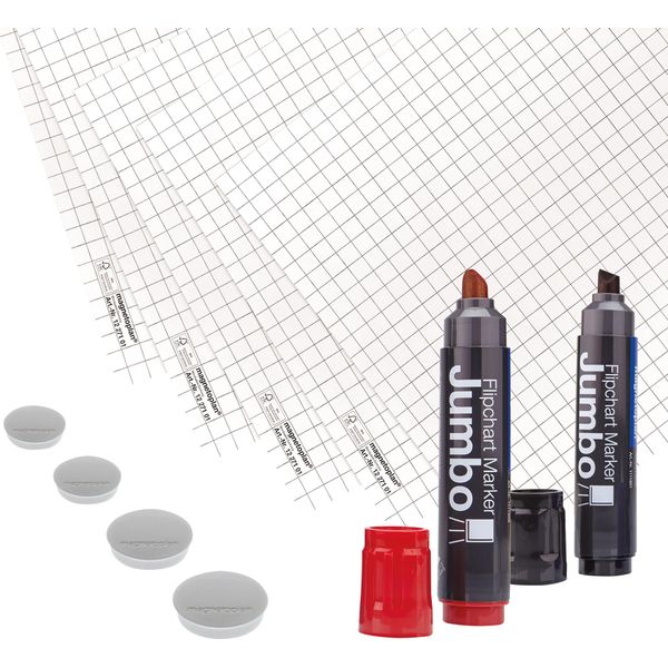 Magnetoplan 1227302 Magnetoplan Kit Per Lavagna A Fogli Mobili, 11 Pezzi-image