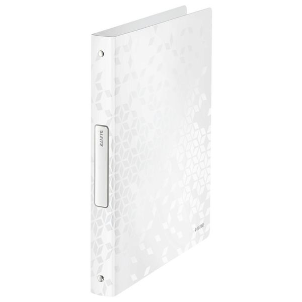 Leitz 4258-00-01 Raccoglitore Ad Anelli Leitz Wow, Din A4, Pp, Bianco Metallizzato, 4 Anelli-image