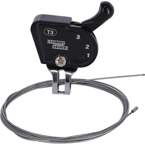 Sturmey-Archer Leva Del Cambio Destra SLST3 A 3 Velocità, Bw, Cavo 1950 Mm, Nero-image