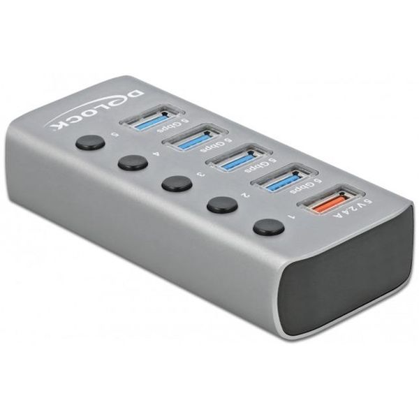 Delock 63262 Delock Hub Usb 3.2Gen1 Typ-A 4Port +Schnellladeport Schalter-image