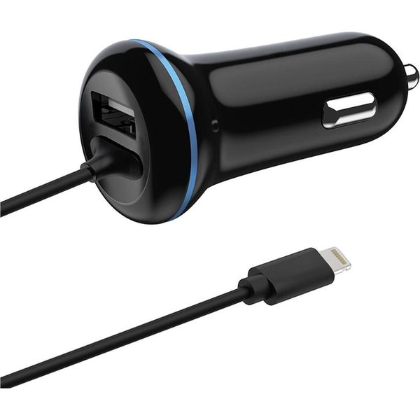 2GO 797169 2GO Usb-Kfz-LadegeräT 2400Ma Lightning + 1X Usb 1,4M Schwarz-image