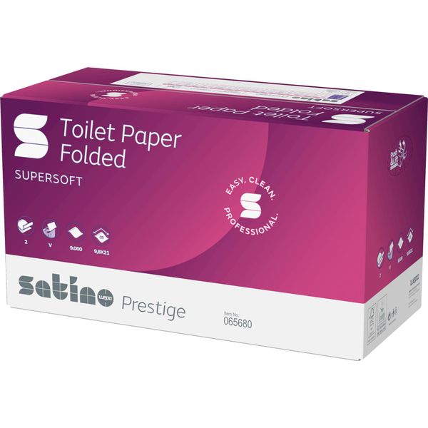 Satino By Wepa 065680 Satino By Wepa Carta Igienica A Foglio Singolo Prestige 2 Veli 9.000 Fazzolettini-image