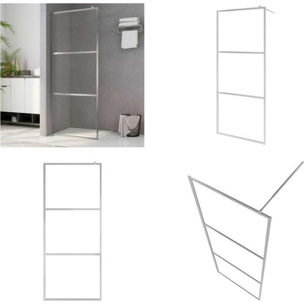 Vidaxl Schermo Doccia Per Cabina Doccia Con Vetro Trasparente Esg 100X195 Cm - Schermo Doccia - Schermi Doccia - Cabina Doccia - Docce Walk-In-image