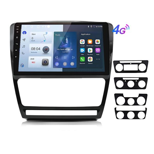 Carplay Android Auto Bluetooth Pro ŠKoda Octavia Ii 2008-2013 Andriod13 6+128G Navi Autoradio Gps Sat Wifi Usb Swc Dab+ 4G 8Kern-image