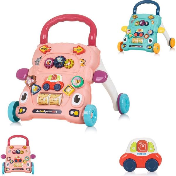 Chipolino Funny Animals Carrozzina Con Auto Giocattolo E Musica Rosa-image