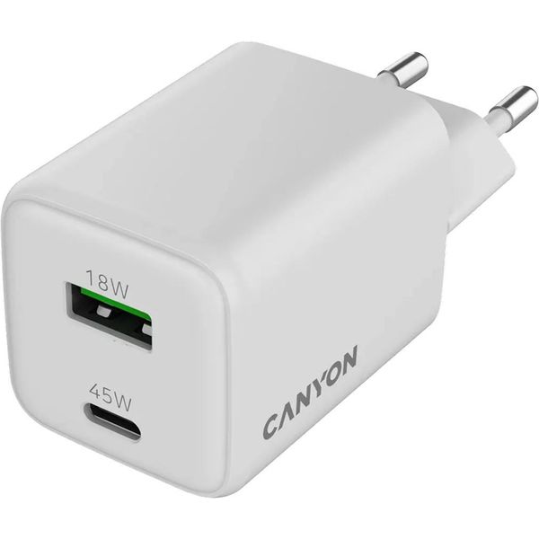 Caricatore Da Parete Canyon CU45AC Gan 45W Pd, 2 Porte (USB-A/USB-C) Al Dettaglio-image