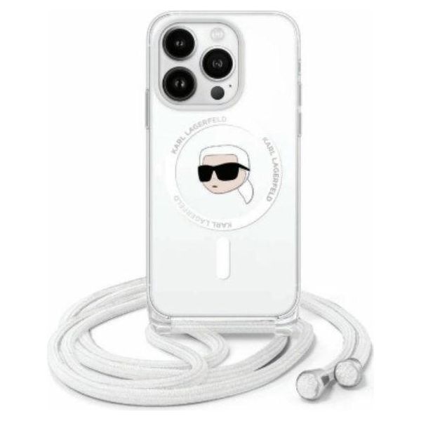 Karl Lagerfeld Klhmp16Shckhnt Iphone 16 6.1 Custodia Rigida Trasparente Crossbody Iml Karl Head Magsafe-image