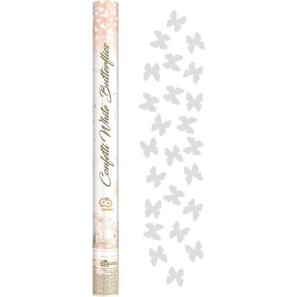 Cannone Di Coriandoli Farfalle Bianco Matrimonio 60 Cm-image