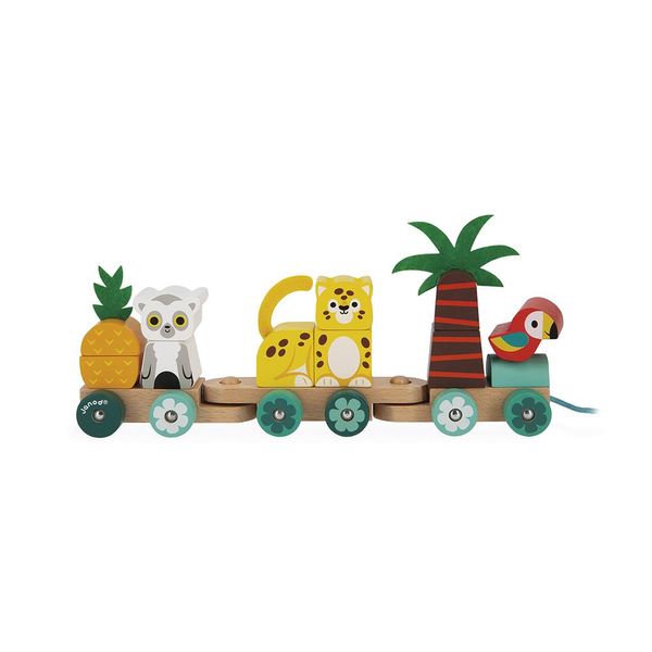 Janod Tropik - Figure In Legno Del Treno Tropical Express - Giocattolo Educativo-image