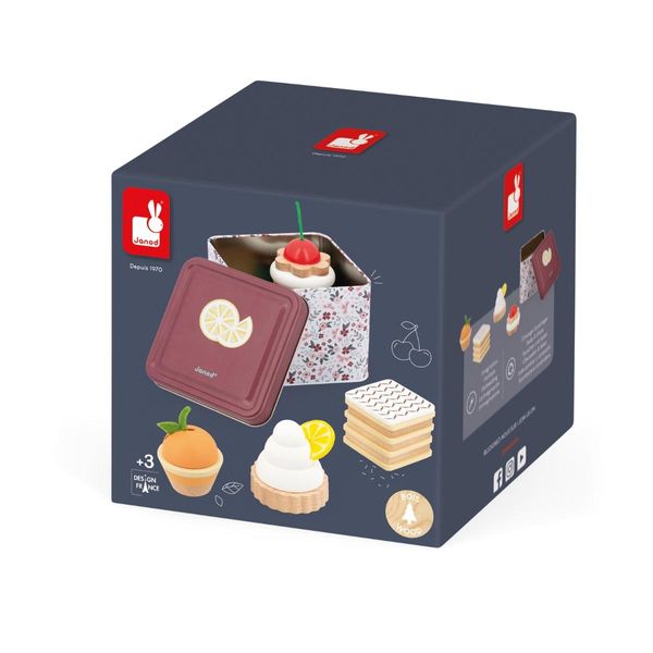 Set Da Pasticceria In Legno Janod - Cucina Da Gioco - Torta In Scatola Di Metallo-image