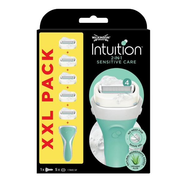 Wilkinson Intuition Sensitive Care Xxl - Testine Di Ricambio 6 Pezzi + Rasoio-image
