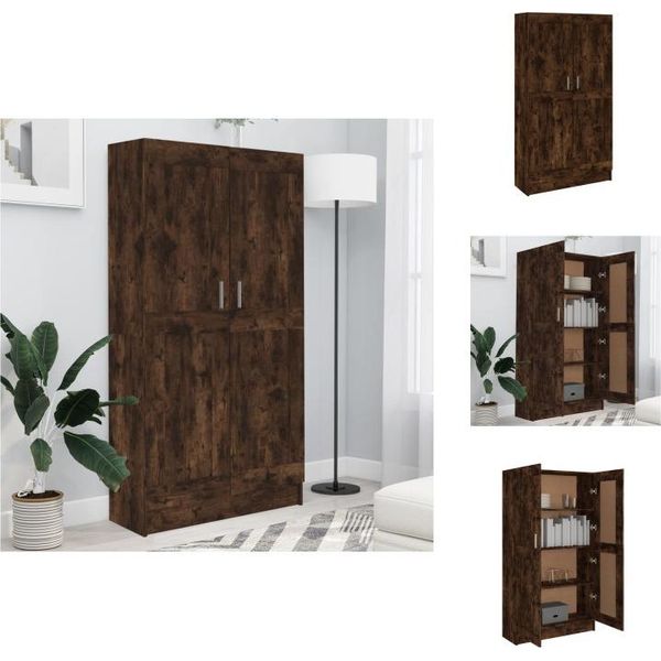 Vidaxl Libreria In Rovere Fumé 82,5X30,5X150 Cm Materiale A Base Di Legno - Librerie E Librerie-image