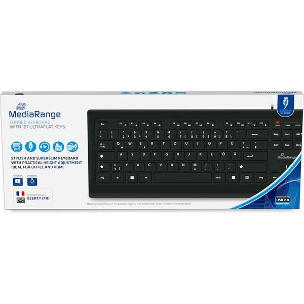 Mediarange MROS101-FR Mediarange Tastatur Kabelgeb. Ultraflachen Tasten (Fr) Sw-image