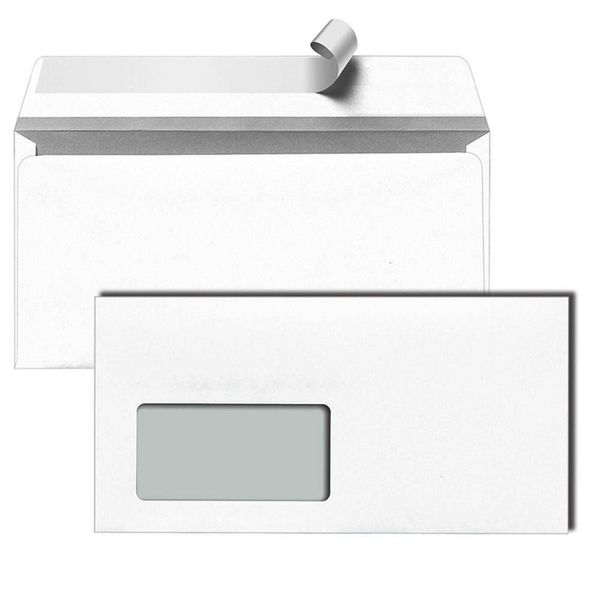 Mailmedia 30005738 BriefumschläGe Din Lang Mit Fenster Weiß 500 St.-image