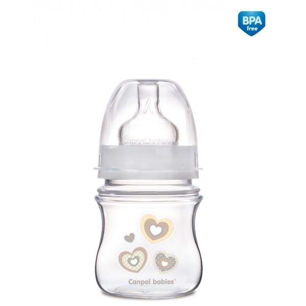 Biberon Anticolica Canpol Easystart, Beige Con Cuori, 120Ml-image