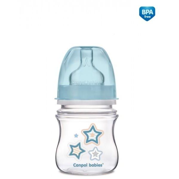 Biberon Anticolica Canpol Baby, 120 Ml, Con Design A Stelle Blu-image