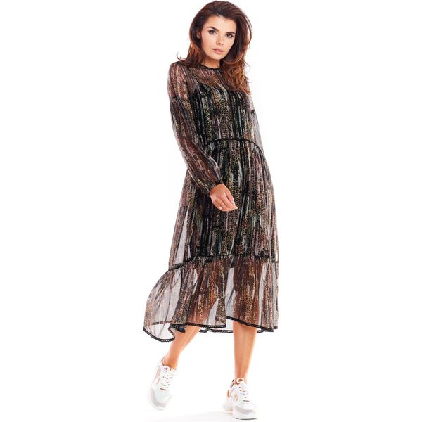 Abito A Fiori Da Donna Awama Bragune A316 Nero L/Xl-image