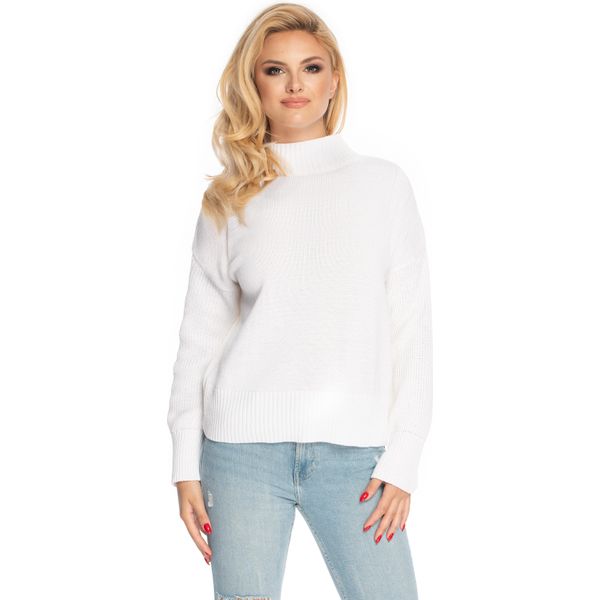 Peekaboo Pullover Donna In Cotone Con Dolcevita Basso Crema Patak Crema Universale-image