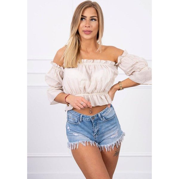 Kesi Camicetta Spagnola Da Donna Con Volant Essyrat Beige Universale-image